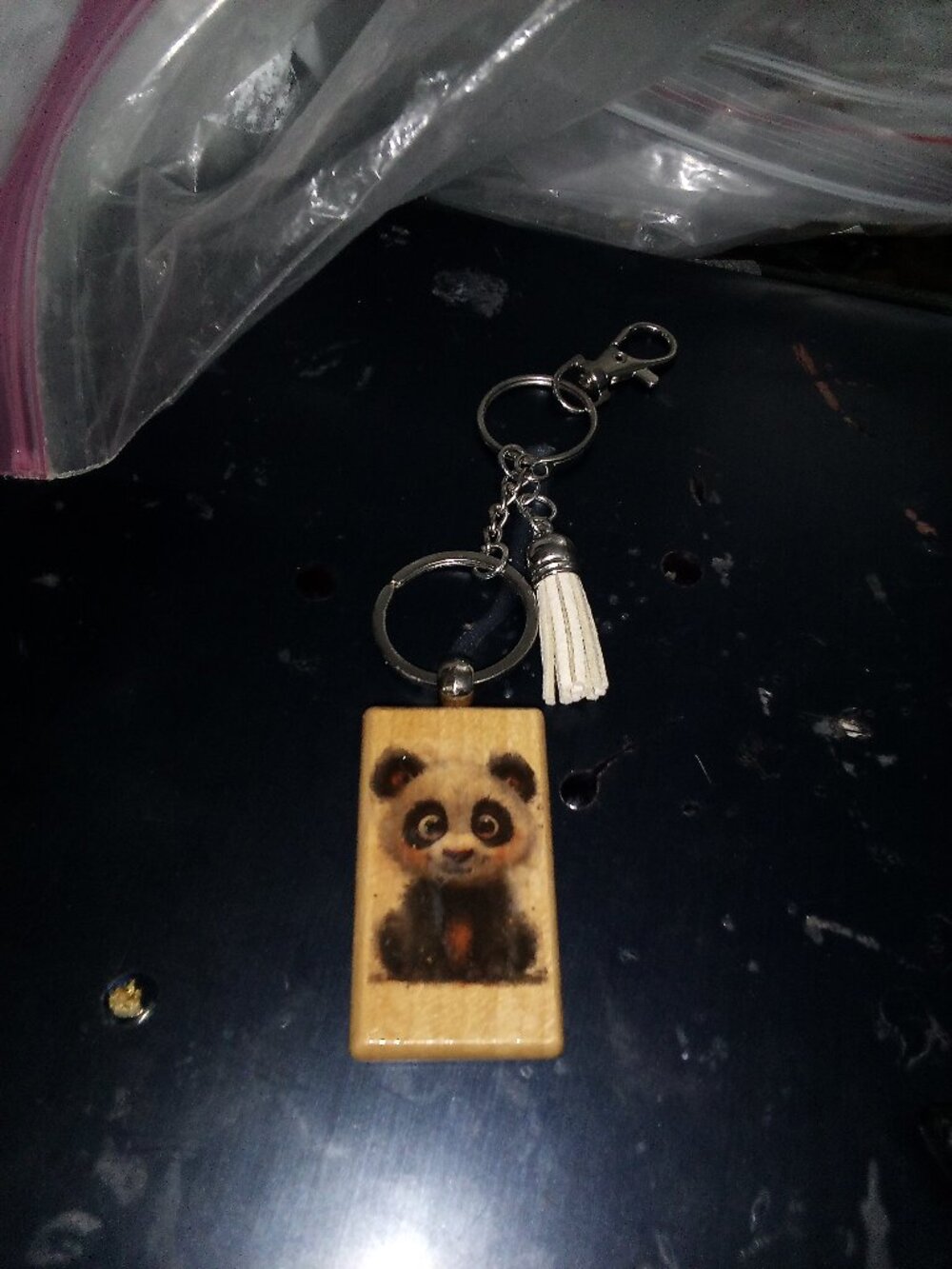Handmade Baby Panda Keychain Bag Charm